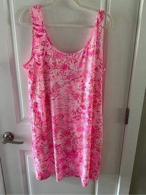 Lilly Pulitzer Pink & White Tropical Palm Shift